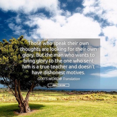 Picture 05 - John 7:18 GW - Those who speak their own thoughts are looking - Bible Verse Picture
