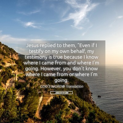 Picture 05 - John 8:14 GW - Jesus replied to them, “Even if I testify on my - Bible Verse Picture