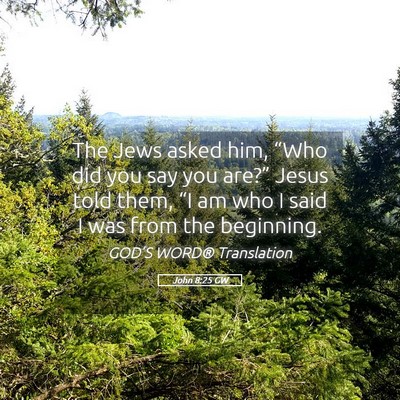 Picture 05 - John 8:25 GW - The Jews asked him, “Who did you say you - Bible Verse Picture