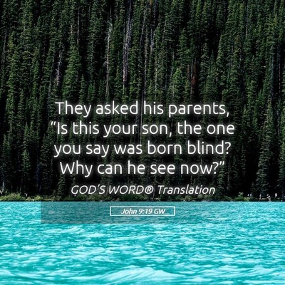 Picture 05 - John 9:19 GW - They asked his parents, “Is this your son, the - Bible Verse Picture