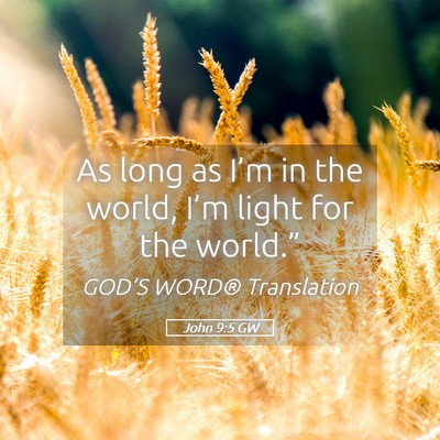 Picture 05 - John 9:5 GW - As long as I’m in the world, I’m light for - Bible Verse Picture