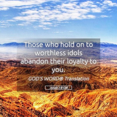 Picture 05 - Jonah 2:8 GW - Those who hold on to worthless idols abandon - Bible Verse Picture