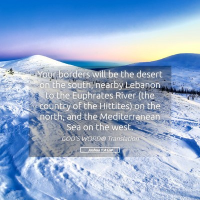Picture 05 - Joshua 1:4 GW - Your borders will be the desert on the south, - Bible Verse Picture
