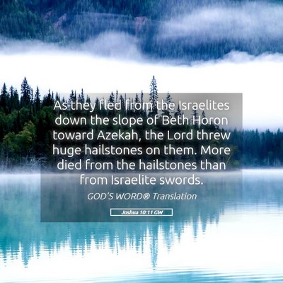 Picture 05 - Joshua 10:11 GW - As they fled from the Israelites down the slope - Bible Verse Picture