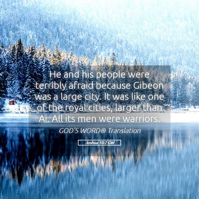 Picture 05 - Joshua 10:2 GW - He and his people were terribly afraid because - Bible Verse Picture