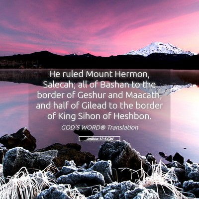 Picture 05 - Joshua 12:5 GW - He ruled Mount Hermon, Salecah, all of Bashan to - Bible Verse Picture