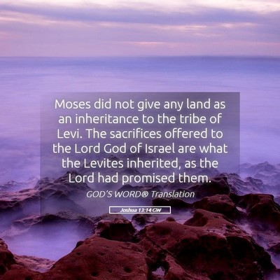 Picture 05 - Joshua 13:14 GW - Moses did not give any land as an inheritance to - Bible Verse Picture