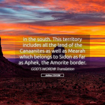 Picture 05 - Joshua 13:4 GW - in the south. This territory includes all the - Bible Verse Picture