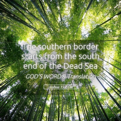 Picture 05 - Joshua 15:2 GW - The southern border starts from the south end of - Bible Verse Picture