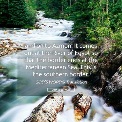 Picture 05 - Joshua 15:4 GW - and on to Azmon. It comes out at the River of - Bible Verse Picture