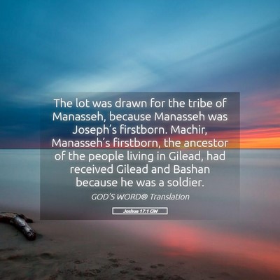 Picture 05 - Joshua 17:1 GW - The lot was drawn for the tribe of Manasseh, - Bible Verse Picture