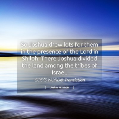 Picture 05 - Joshua 18:10 GW - So Joshua drew lots for them in the presence of - Bible Verse Picture