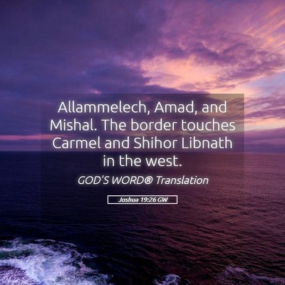Picture 05 - Joshua 19:26 GW - Allammelech, Amad, and Mishal. The border touches - Bible Verse Picture