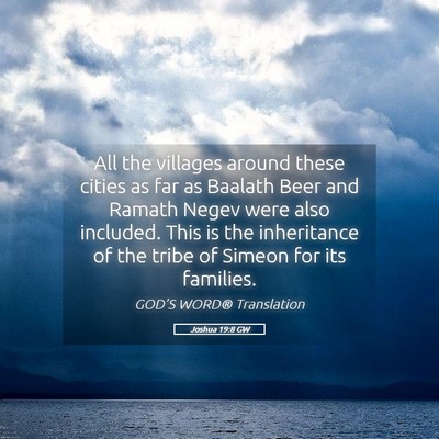 Picture 05 - Joshua 19:8 GW - All the villages around these cities as far as - Bible Verse Picture