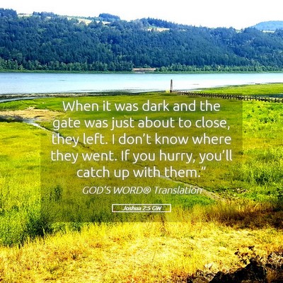 Picture 05 - Joshua 2:5 GW - When it was dark and the gate was just about to - Bible Verse Picture