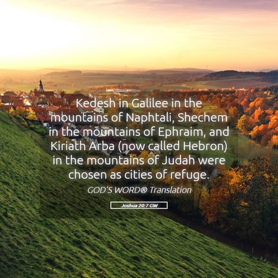 Picture 05 - Joshua 20:7 GW - Kedesh in Galilee in the mountains of Naphtali, - Bible Verse Picture