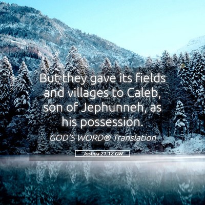 Picture 05 - Joshua 21:12 GW - But they gave its fields and villages to Caleb, - Bible Verse Picture