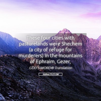 Picture 05 - Joshua 21:21 GW - These four cities with pasturelands were Shechem - Bible Verse Picture