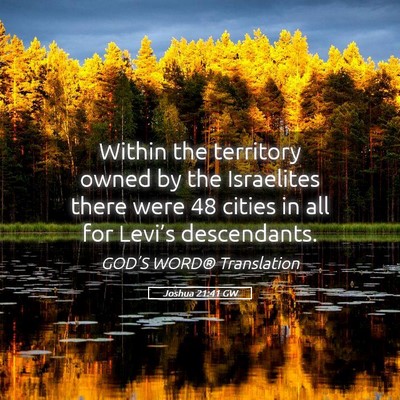 Picture 05 - Joshua 21:41 GW - Within the territory owned by the Israelites - Bible Verse Picture