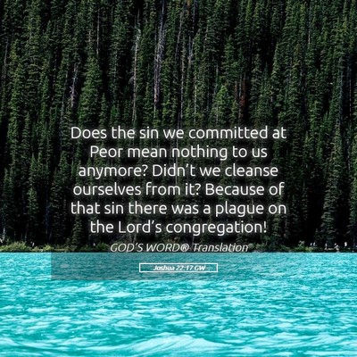 Picture 05 - Joshua 22:17 GW - Does the sin we committed at Peor mean nothing to - Bible Verse Picture