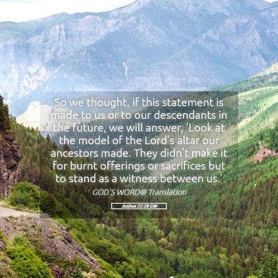 Picture 05 - Joshua 22:28 GW - So we thought, if this statement is made to us or - Bible Verse Picture