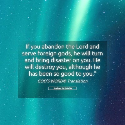 Picture 05 - Joshua 24:20 GW - If you abandon the Lord and serve foreign gods, - Bible Verse Picture