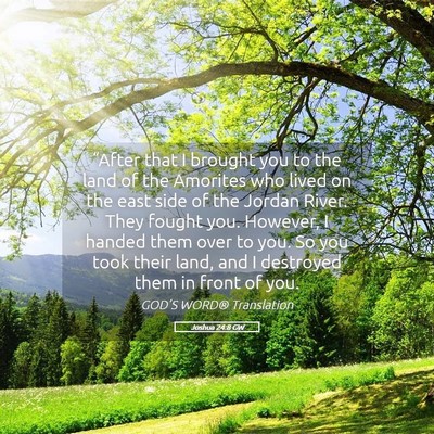 Picture 05 - Joshua 24:8 GW - “After that I brought you to the land of the - Bible Verse Picture