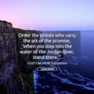 Picture 05 - Joshua 3:8 GW - Order the priests who carry the ark of the - Bible Verse Picture