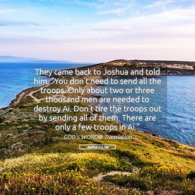 Picture 05 - Joshua 7:3 GW - They came back to Joshua and told him, “You - Bible Verse Picture