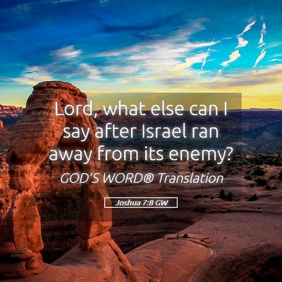 Picture 05 - Joshua 7:8 GW - Lord, what else can I say after Israel ran away - Bible Verse Picture