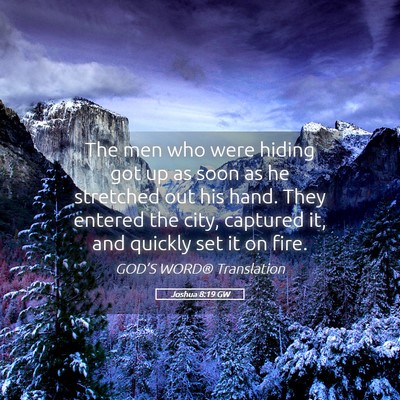 Picture 05 - Joshua 8:19 GW - The men who were hiding got up as soon as he - Bible Verse Picture