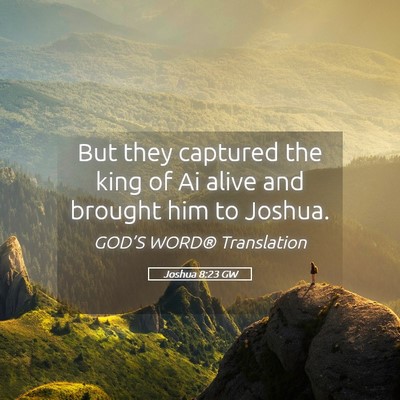 Picture 05 - Joshua 8:23 GW - But they captured the king of Ai alive and - Bible Verse Picture