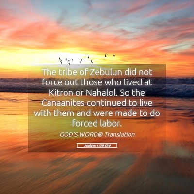 Picture 05 - Judges 1:30 GW - The tribe of Zebulun did not force out those who - Bible Verse Picture