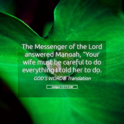 Picture 05 - Judges 13:13 GW - The Messenger of the Lord answered Manoah, - Bible Verse Picture
