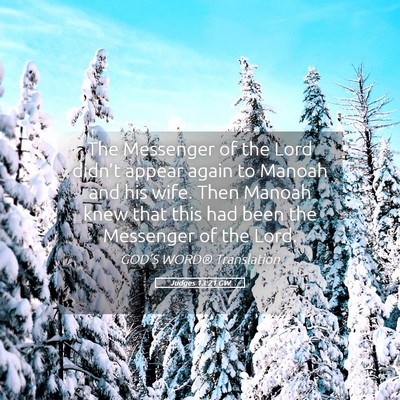 Picture 05 - Judges 13:21 GW - The Messenger of the Lord didn’t appear again - Bible Verse Picture