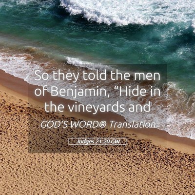 Picture 05 - Judges 21:20 GW - So they told the men of Benjamin, “Hide in the - Bible Verse Picture
