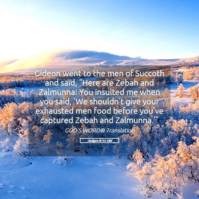Picture 05 - Judges 8:15 GW - Gideon went to the men of Succoth and said, - Bible Verse Picture