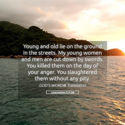 Picture 05 - Lamentations 2:21 GW - Young and old lie on the ground in the streets. - Bible Verse Picture
