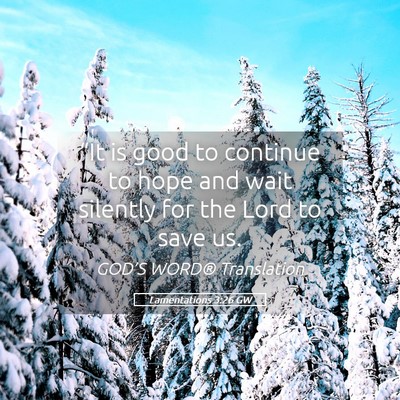 Picture 05 - Lamentations 3:26 GW - “It is good to continue to hope and wait - Bible Verse Picture