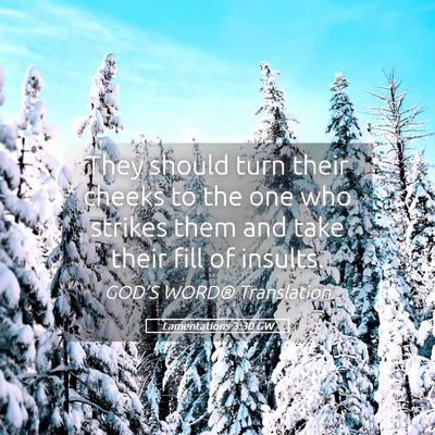 Picture 05 - Lamentations 3:30 GW - They should turn their cheeks to the one who - Bible Verse Picture