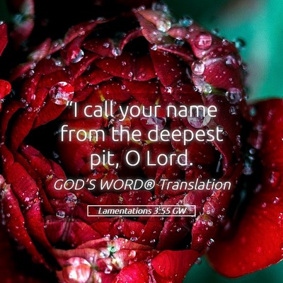 Picture 05 - Lamentations 3:55 GW - “I call your name from the deepest pit, O - Bible Verse Picture