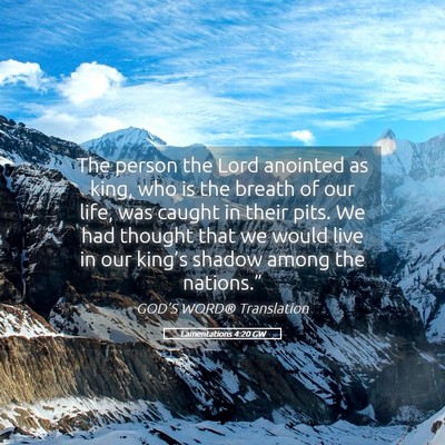 Picture 05 - Lamentations 4:20 GW - The person the Lord anointed as king, who is the - Bible Verse Picture