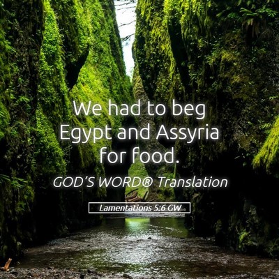Picture 05 - Lamentations 5:6 GW - We had to beg Egypt and Assyria for - Bible Verse Picture