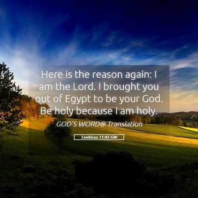 Picture 05 - Leviticus 11:45 GW - Here is the reason again: I am the Lord. I - Bible Verse Picture