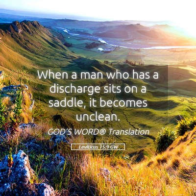 Picture 05 - Leviticus 15:9 GW - When a man who has a discharge sits on a saddle, - Bible Verse Picture
