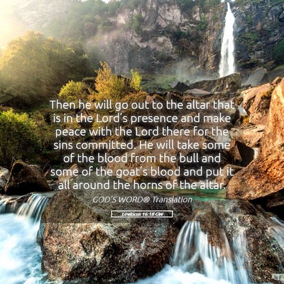 Picture 05 - Leviticus 16:18 GW - Then he will go out to the altar that is in the - Bible Verse Picture