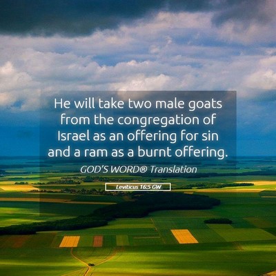 Picture 05 - Leviticus 16:5 GW - He will take two male goats from the congregation - Bible Verse Picture