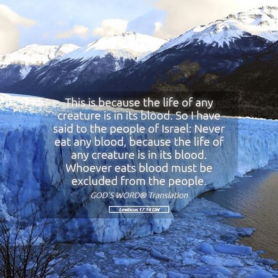 Picture 05 - Leviticus 17:14 GW - This is because the life of any creature is in - Bible Verse Picture