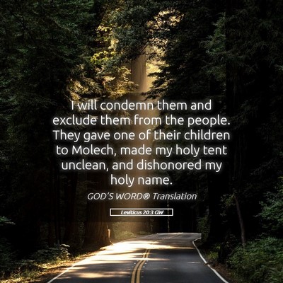 Picture 05 - Leviticus 20:3 GW - I will condemn them and exclude them from the - Bible Verse Picture