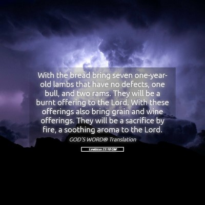 Picture 05 - Leviticus 23:18 GW - With the bread bring seven one-year-old lambs - Bible Verse Picture